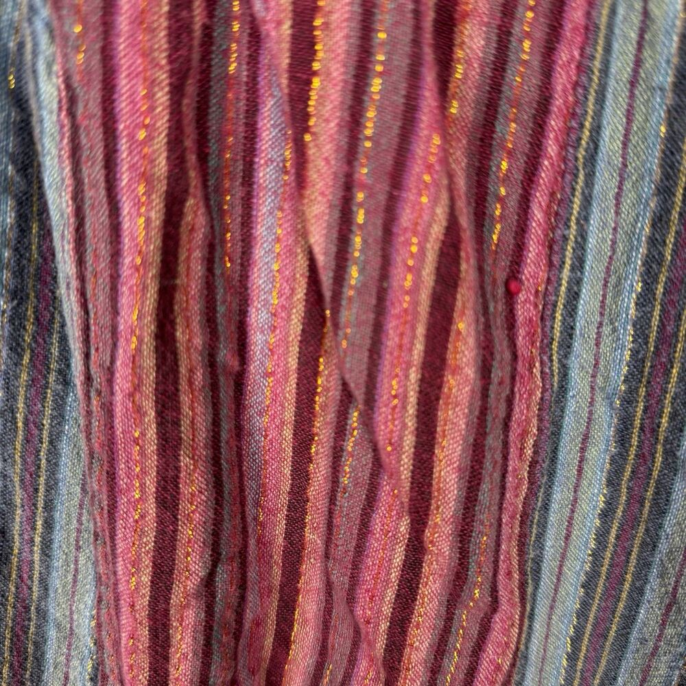 Avatar Pink/Blue Boho Maxi Skirt 100% Cotton Gold Shimmer Detail Scallop Hem - Picture 4 of 5